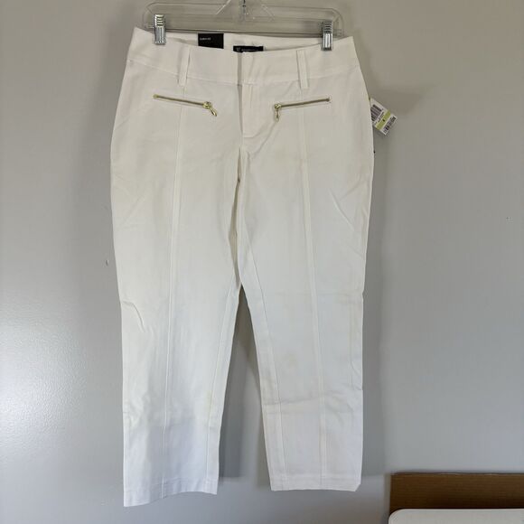 INC International Concepts Pants - INC International Concepts‎ White Carpi Jeans Women's 4 Curvy Fit Zipper pockets